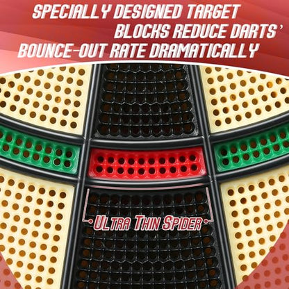 Electronic Dart Board, Soft Tip Dartboard Set 40 Games, 427 Variants Digital Electric Dart Boards with Colorful LED, 6 Darts, 100 Tips, Power Adapter