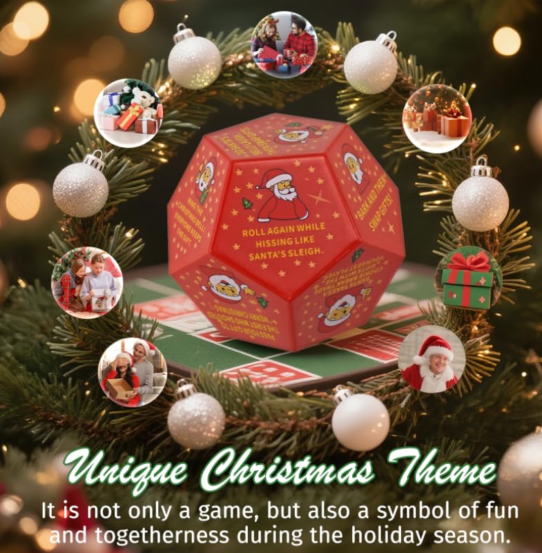 Hilarious Santa Swap Gift Exchange Dice, 3 * 3 in Exchange Gifts Dice, Christmas Stocking Stuffers Gift Exchange Dice Games for Family Party, Gifts for Xmas, Birthday, Party and Family Night, Holiday - style: Hilarious Santa Swap Gift Exchange Dice