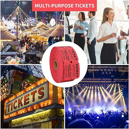 L LIKED Raffle Tickets Double Rolls 1000 Per Roll 50/50 Raffle Tickets for Events,Carnivals, Entry, Class Reward, Prizes(Red) - color: 1000 Red