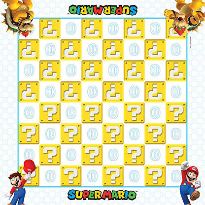 USAOPOLY Super Mario Checkers & Tic-Tac-Toe Collector's Game Set for 2 players | Featuring Mario & Bowser | Collectible Checkers and TicTacToe Perfect for Mario Fans, Model Number: CM005-637-002001-06