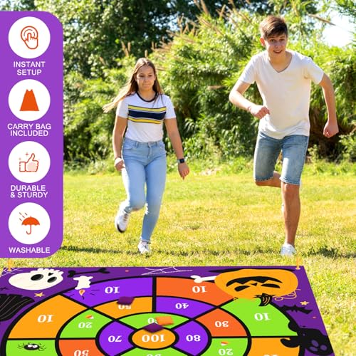Arrowbash Giant Halloween Bean Bag Toss Game 4.9ft Large Festival Outdoor Lawn Yard Camping Field Day Games for Family Backyard Halloween Fall Thanksgiving Day Party Gift - style: Halloween