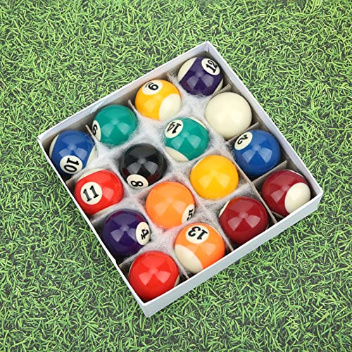 Joyzan Mini Pool Balls, Small Size Billiard Table Ball Set American Style Pool Cue Balls Complete 16 Professional Resin Full Toy kit Accessories 1.5in Replacement Family Game Sports Children Kids