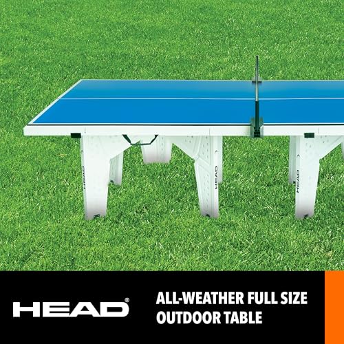 HEAD Full-Size Outdoor Ping Pong Table - 9ft x 5ft - Complete Table Tennis Set with Two Paddles & Three Balls - All-Weather Composite Surface for Outdoor Games - Quick Pop-Up Setup & Ping Pong Paddles