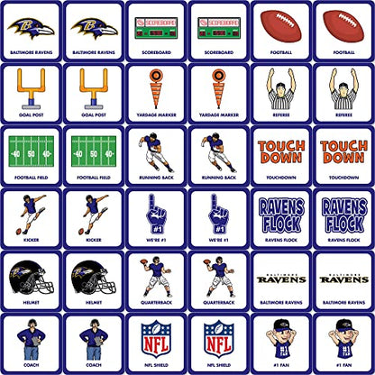 MasterPieces Sports Games - Baltimore Ravens NFL Matching Game - Game for Kids and Family - Laugh and Learn - style: Baltimore Ravens