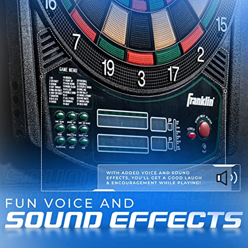 Franklin Sports Electronic Dart Board Sets - Soft Tip Electric Dartboard with Digital Scoreboard - (6) Darts Included - style: Tournament Electronic Dartboard – 177 Games
