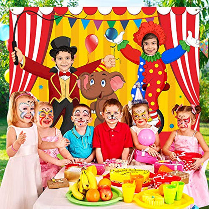 Blulu Carnival Backdrops for Party Circus Decorations 59 x 51 Inch Carnival Photo Door Banner Circus Theme Banner Photo Props Large Backdrop for Decorations Games Supplies