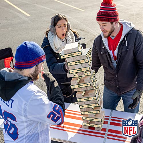 Wild Sports NFL Giant Stacking Wooden Blocks – Tumbling Tower Classic Family Game Stacks – Great Gift for Any Football Fan! - color: Green Bay Packers