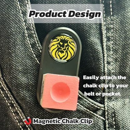 Magnetic Chalk with Balck Chalk Holder,Pink or Blue Billiards Cue Chalks,Pool Cue Chalks,Magnetic Chalk,Cue Chalk Holder, Magnetic Suit - color: Pink