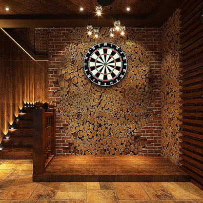 Dartboard with Staple-Free Bullseye Easily Recognizable Numbers 18g Steel Tip Darts Set 12 Steel Tip Darts 18g Mounting Kits Include - style: DB - N