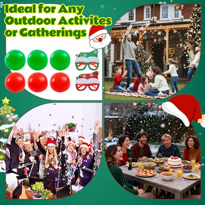 Christmas Granny Pants Outdoor Game Set, Giant Granny Funny Pants with Pump Bouncy Balls & Christmas Glasses, Holiday Yard Tossing Game for Adults Family Party(11 Pcs,Classic Style) - style: Classic Style