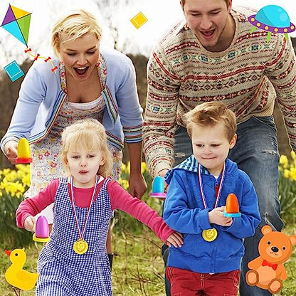 Wettarn 70 Pcs Field Day Game Set Potato Sack Race Bags for Teens Adult Egg Spoon Bean Bags Ring Toss 3 Legged Relay Race Tug of War Rope Carnival Outdoor Games