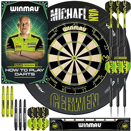 WINMAU Michael Van Gerwen MvG Sets Available with Dartboards, Cabinets, Surrounds, Darts and Accessories