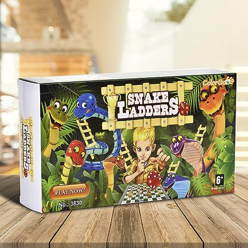Magnetic Snakes and Ladders Board Games with Folding Board Travel Games Set for Kids and Adults (Magnetic Snakes and Ladders Set) - 9.76 Inches