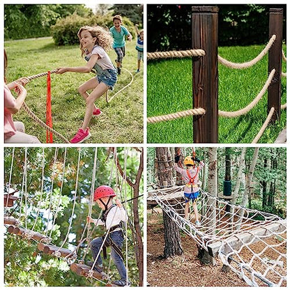 NEBURORA 20FT Tug of War Rope for Adults Outdoor Games Field Day Family Reunion Summer Outside Yard Backyard Lawn Camping Picnic Carnival Party Games Khaki - color: Khaki