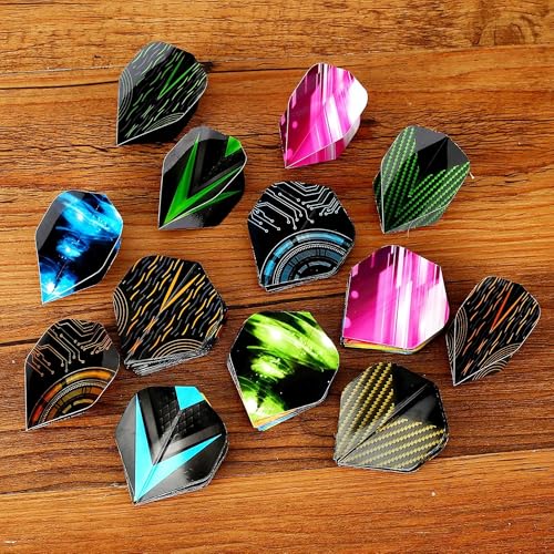 centaur 90 Pcs Standard PET Dart Flights, 30 Sets Durable Replacement Feather Tail Wings for Steel Tip and Soft Tip Darts-High Performance Accessories Kit for Dart Games