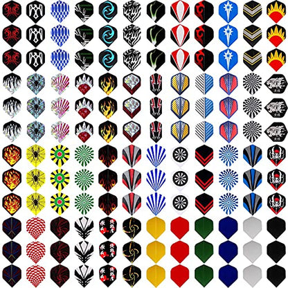 MaxMau Dart Flights,144 pcs Standard Shape Professional Flight Feather Replacement Tails Wing for Steel Tip and Soft Tip Darts