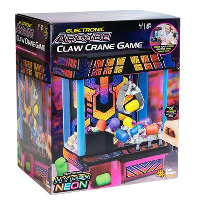 Fat Brain Toys Electronic Arcade Claw Crane Game Hyper Neon Games for Ages 6 to 12