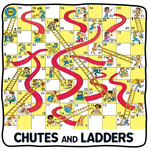 Chutes & Ladders Blanket | Chutes & Ladders Game Board | Giant Chutes and Ladders Throw Blanket Board Game | 60" X 60" | Officially Licensed