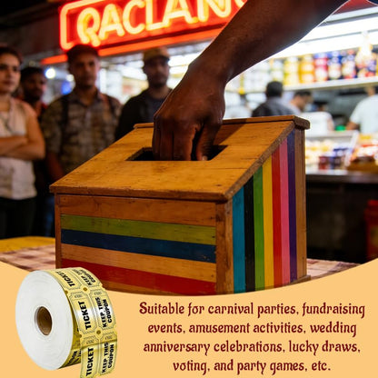 1000 Pcs Golden Raffle Tickets Double Roll Metallic Gold Foil Raffle Tickets with Unique Numbered for Events Carnival Door Prize Auction Entry Games Reward - color: Double Raffle Tickets-gold