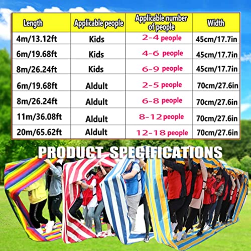 Teamwork Game Playing Run Mat, Indoor and Outdoor Team Building Multiplayer Game Rolling Run Mat for 2-18 People (Size : Kids-6M/20FT)