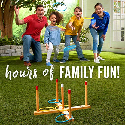Franklin Sports Ryan's World Ring Toss - Great for Kids - Indoor Outdoor Use - Durable Wood Construction - Includes Target and Rings