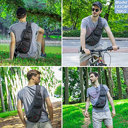 NICGID Sling Bag Chest Shoulder Backpack Crossbody Bags Casual Daypack for Men Women - color: Army Green-1