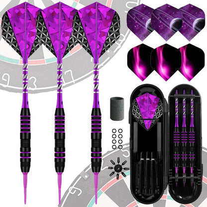 Soft Tip Darts Set - Darts Plastic Tip Sets,3 Aluminum Shaft Professional Darts Plastic Tip Sets 2BA Replacement Tips Professional Soft Darts,Plastic Darts for Electronic Dart Board