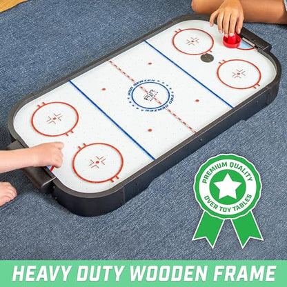 GoSports 30 Inch Table Top Air Hockey Game for Kids - Portable, Battery Operated Game Table - Black - color: Black