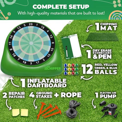 Swooc Games® - Bull Chipper™ | Giant Golf Darts with 10+ Golf Games | Backyard Game with Air Pump | Yard Game for Adults | Giant Outdoor Fun for Adults and Family | Outside Activity - Golf Chipper - size: XL - 8ft