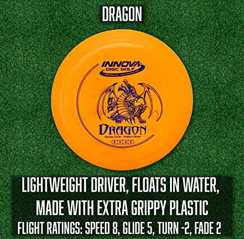 Innova Disc Golf Set 5 Disc Set Includes Disc Golf Driver, Mid-Range,Disc Golf Putter - Innova Star Destroyer, DX Dragon, Disc Golf Discs, Frisbee Golf Discs Set, PDGA Approved Colors Will Vary