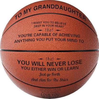KAAYEE Engraved Basketball for Grandson, Engraved Basketball for Son from Mom Dad, Personalized 29.5" Basketballs Gifts, Custom Christmas Birthday Graduation Back to School Gift for Son from Mom Dad - color: to Granddaughter