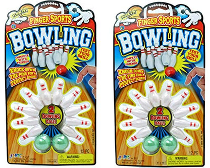 JA-RU Mini Bowling Set (2 Pack) Mini Bowling Pins & Bowling Balls | Small Tabletop Game for Kids | Bowling Party Favors, Stocking Stuffers, Classroom Prizes, & Bowler Gift Ideas. 217-2p - size: 2 Sets