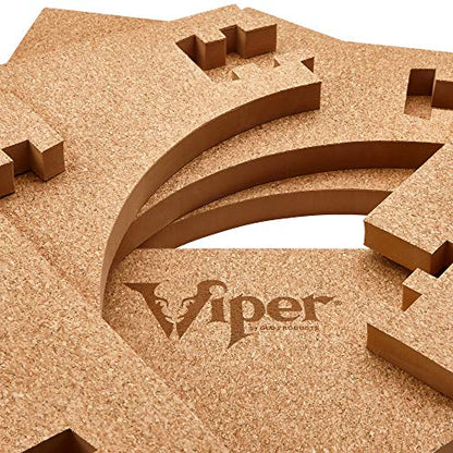 Viper Wall Defender III Cork Dartboard Surround, Reversible Cork Dart Board Wall Protector for 17.75 and 18 Inch Sisal Bristle Dartboards, 8.2 Sq Ft, Tan