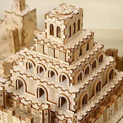 3D Wooden Puzzles The Ruins of The Ancient Temple Model Kits, Brainteaser and Puzzle for Christmas/Birthday,Gifts for Adults and Teens to Build Combination - style: Ruin