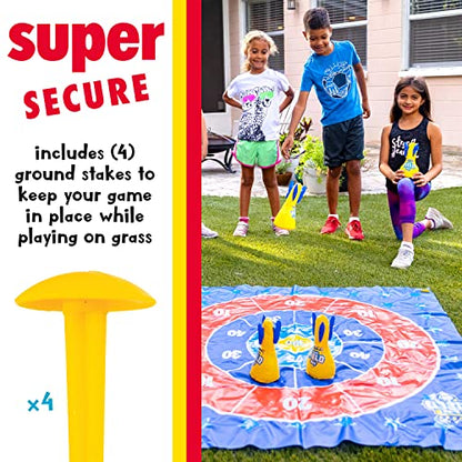 Franklin Sports Toss N Flip Darts - Indoor and Outdoor Game for Kids - Yard Toss Game with Inflatable Red + Blue Darts Included