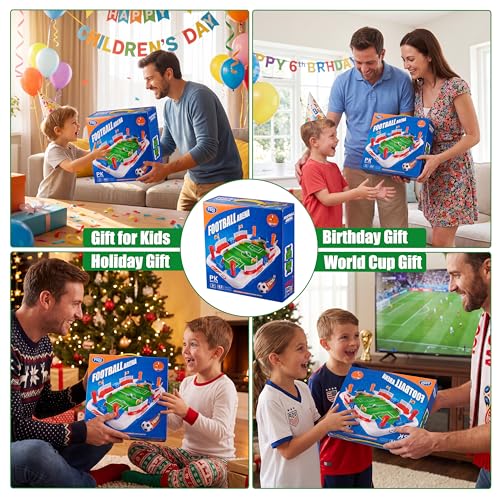 Soccer Board Game for Kids: Mini Table Top Football Indoor Games, Pinball Machine for Boys 5 6 7 8-12 Years Old, Interactive Tabletop Foosball Toys Birthday Sports Gifts
