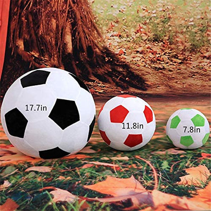 AOQI Plush Soccer Balls - Fluffy Stuffed Toy Soccer Ball Plush Pillow Soft Durable Stuff Soccerball Gift for Kids Boy Baby (Red - White,7.8inch/20cm) - color: Red - White, size: 7.8inch/20cm