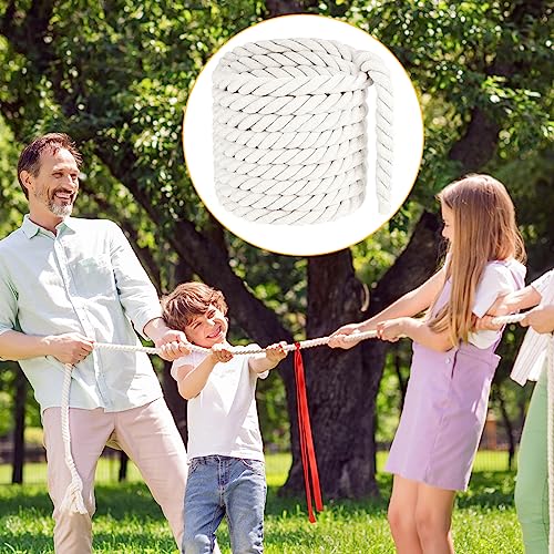 NEBURORA 20FT Tug of War Rope for Adults Outdoor Games Field Day Family Reunion Summer Outside Yard Backyard Lawn Camping Picnic Carnival Party Games Beige - color: Beige