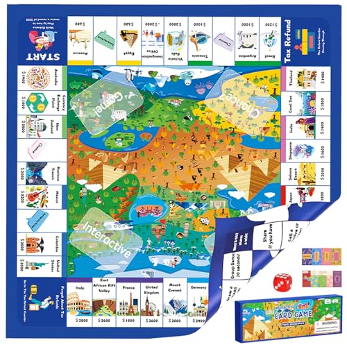 Card Board Game for Kids, Adult Card Games for Families, Interactive Double Sided Board 290 Cards 2+ Players Fun Cards for Game Night Party Travel Games for Kids Ages 6+