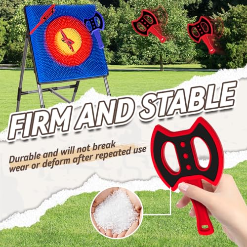 Axe Throwing Game for Backyard, Axe Throwing Game Target with 12 Throwing Axes, Lightweight & Portable Outdoor Games Indoor Carnival Yard Lawn for Age 6-12, Backyard Games for Family Party - style: 12Throwing Axes & 12Dart