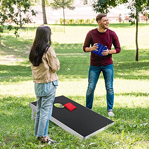 ZENY Cornhole Set 3x2 ft, Portable Corn Hole Boards, Outdoor Backyard Game for Adult Family, Foldable Aluminum Cornhole Boards