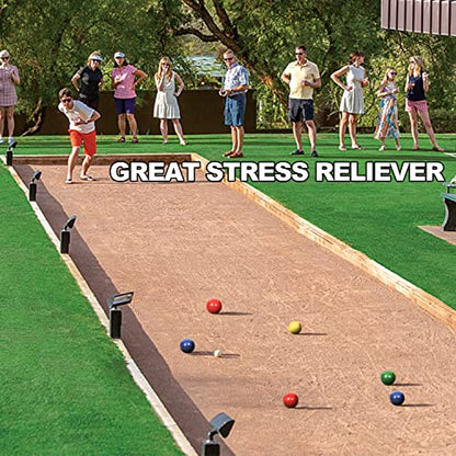Bocce Ball Set Regulation Size and Weight for Professional Tournament, Backyard, Beach, Lawn Game with 8 Resin Bocci Balls, Pallino, Measuring Rope, Carrying Bag - style: 107mm Multi-Color