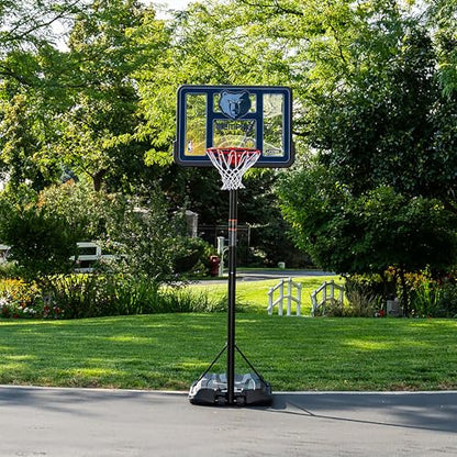 Lifetime NBA Memphis Grizzlies Portable Basketball Hoop, Adjustable Height 7.5-10 Ft, 44 Inch Shatterproof Fusion Backboard, Base with Wheels - color: Memphis Grizzlies