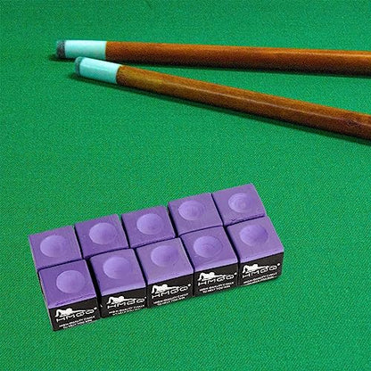HMQQ Pool Cue Chalk – 12 Pack Billiard Chalk, Low Dust & Anti-Slip Cue Chalk for Smooth, Accurate Shots – 6 Colors Available for Pool Lovers, Home Tables & Clubs - color: Purple