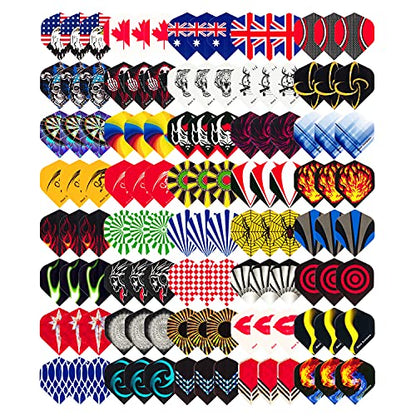 Standard Dart Flights 40 Sets 120 Pcs - Durable PET and Laser Replacement Feather Tail Wings - Dart Accessories Kit for Steel Tip Darts and Soft Tip Darts