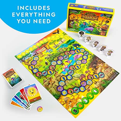 NATIONAL GEOGRAPHIC My First Safari Board Game for Kids 4-6 Animal Game for Adults, Cooperative Fun Perfect for Family Game Night, Board Games for Family Night - style: Safari Board Game