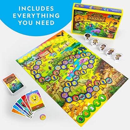 NATIONAL GEOGRAPHIC My First Safari Board Game for Kids 4-6 Animal Game for Adults, Cooperative Fun Perfect for Family Game Night, Board Games for Family Night - style: Safari Board Game