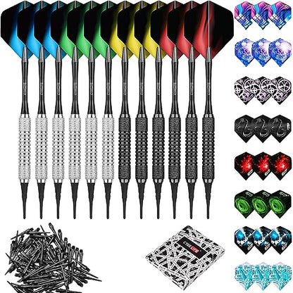 CyeeLife 16g Soft tip Darts with Extra Flights and Plastic Points For Beginners