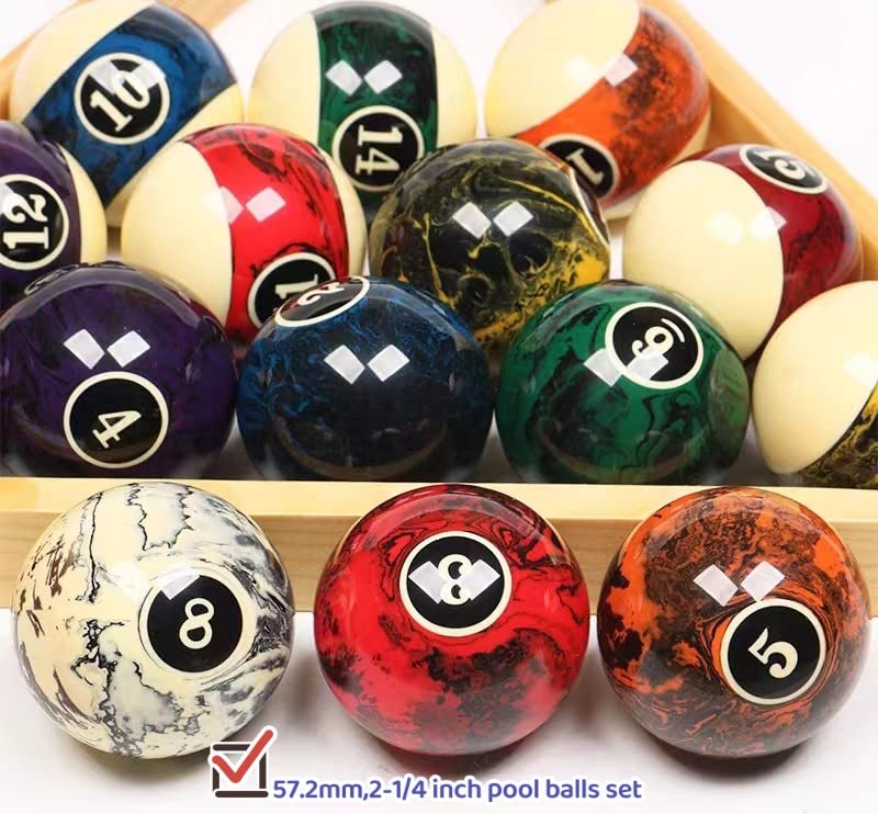 Billiard Balls Set 16 Pool Table Balls Resin Ball 2-1/4"(Several Style Available)