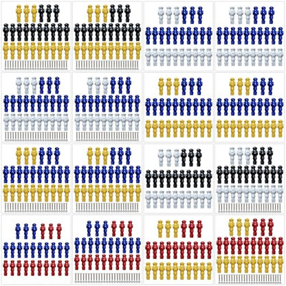 26Pcs Table Foosball Men Replacement Football Men Soccer Games Player Figure 107mm Height 16mm Side Hole Foosball Player - color: red and yellow, size: With screws